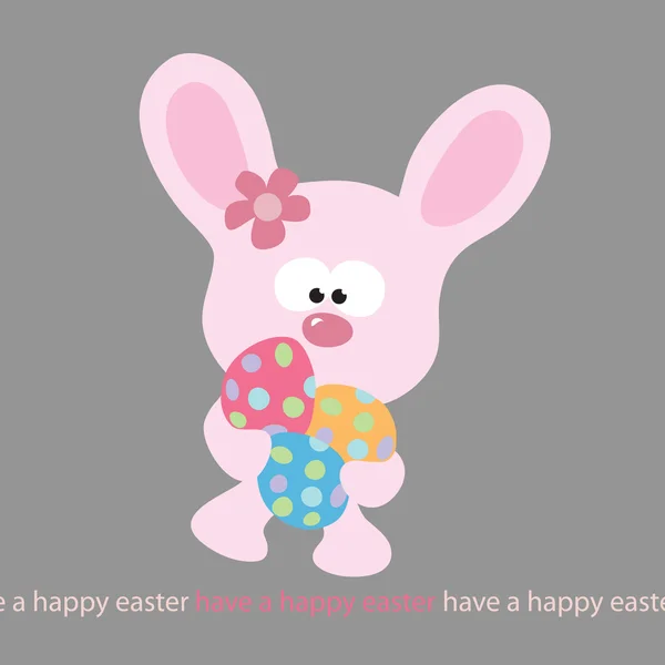 复活节兔子携带 3 个鸡蛋 — 图库矢量图片