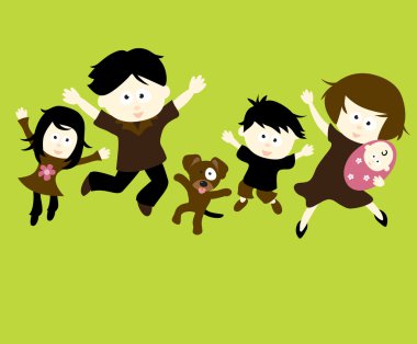 Family Jumping 1 clipart