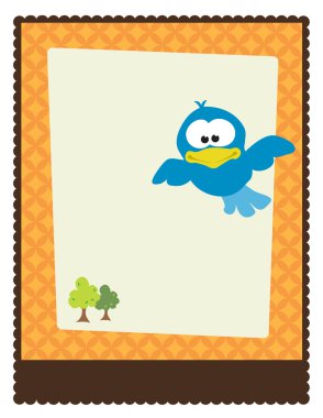 Blue bird flyer clipart