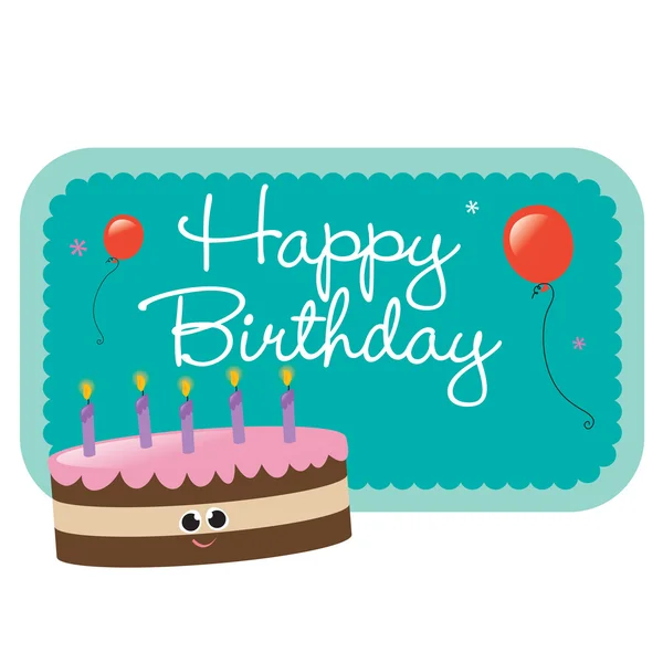 День рождения торт и знак — стоковый вектор