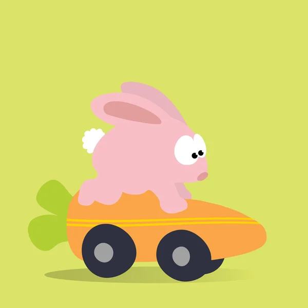 Bunny Racing cenoura móvel — Vetor de Stock