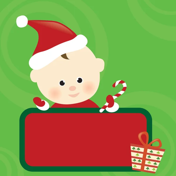 Christmas baby w / teken — Stockvector