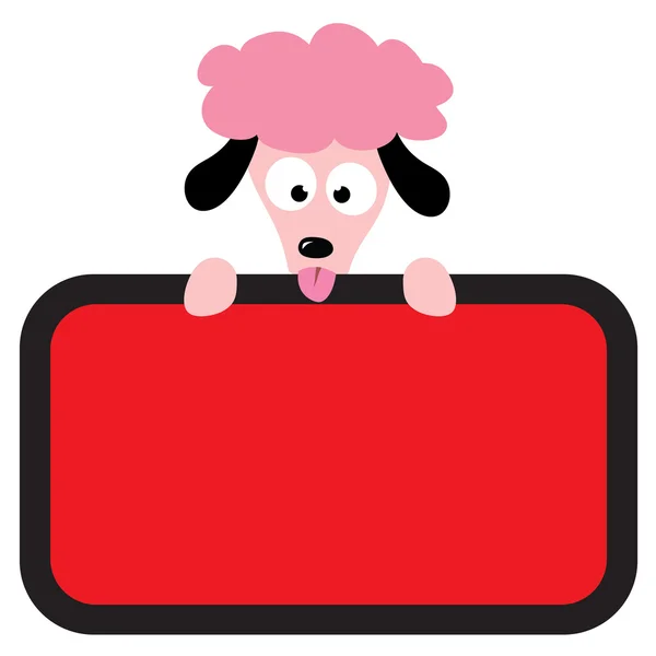 Poodle holding sign — Stock Vector