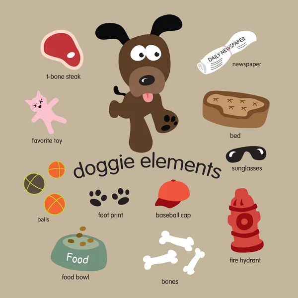 Elementos de perro — Archivo Imágenes Vectoriales