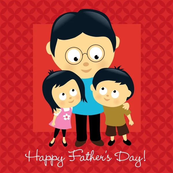 Happy Fathers Day Asiatique — Image vectorielle