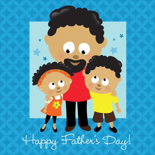 幸せな父親の日アフリカ系アメリカ人 — ストックベクタ