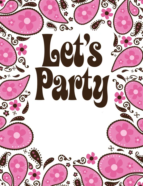 Party flyer w/ paisley — Stock Vector