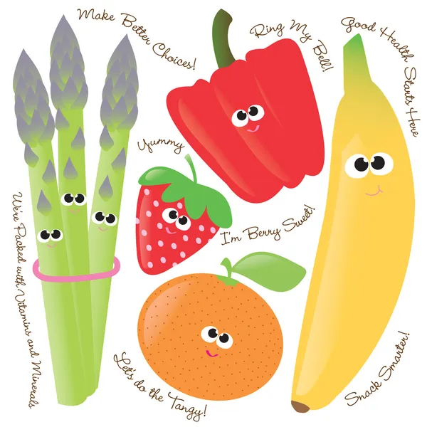Set di frutta e verdura 1 — Vettoriale Stock