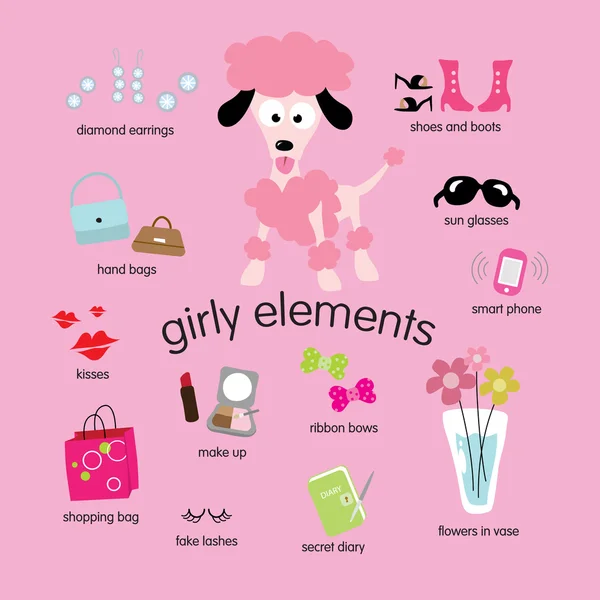 Girly elementen — Stockvector