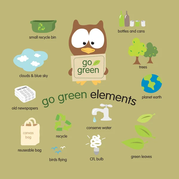 stock vector Go Green Elements