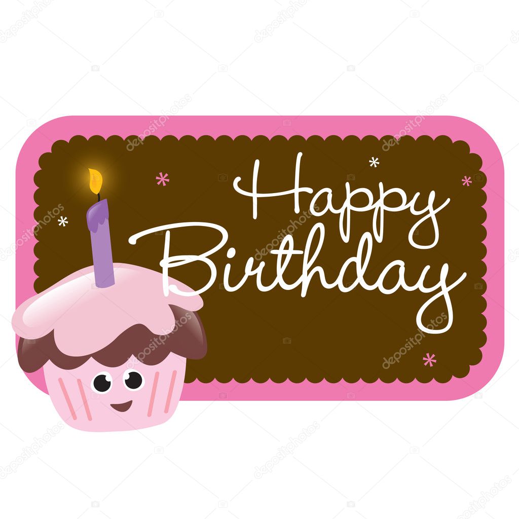 Birthday cupcake and sign