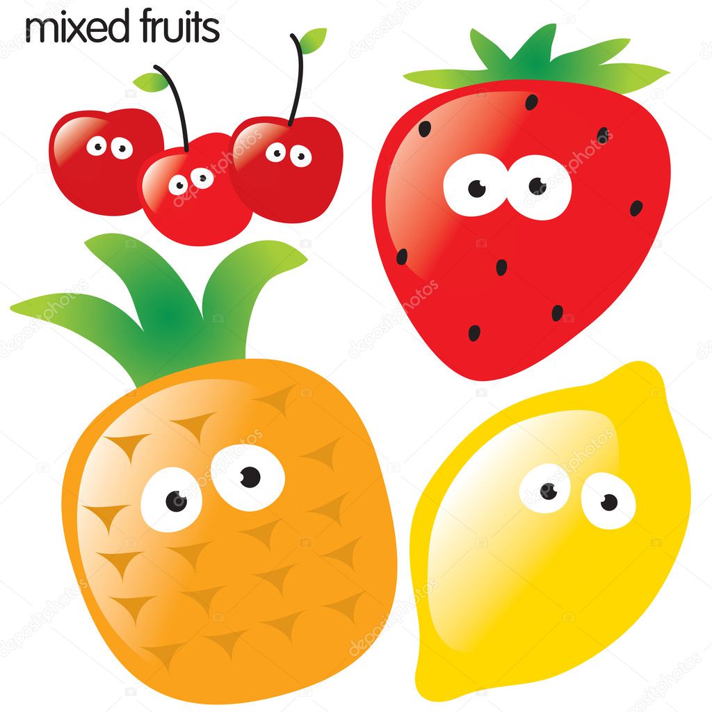 Mixed fruits Vector Art Stock Images | Depositphotos