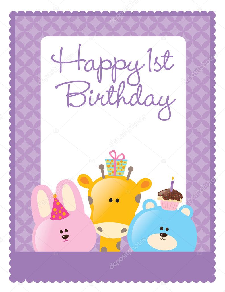Happy First Birthday flyer template