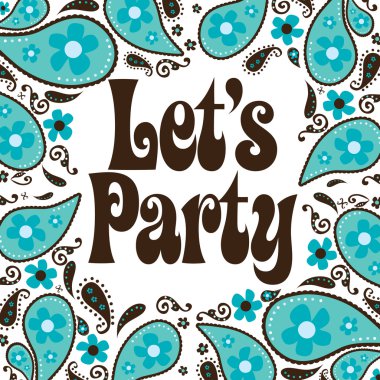 Seventies Style Party Invitation clipart