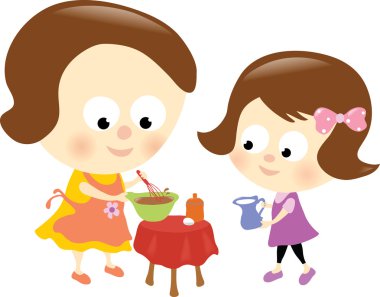 Mother and daughter relationship clipart