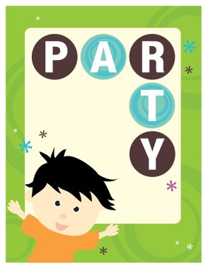 Party kid flyer template clipart