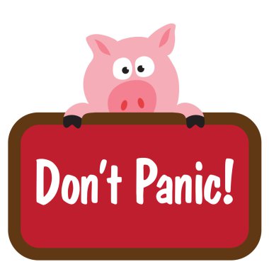 Isolated Swine Holding Sign clipart