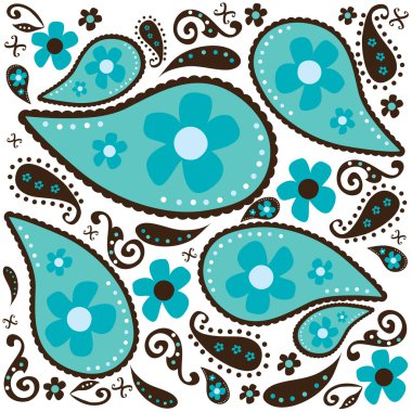 Cool Blue Paisley clipart