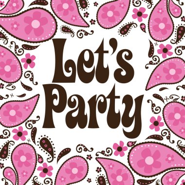 70s Style Party Invitation clipart