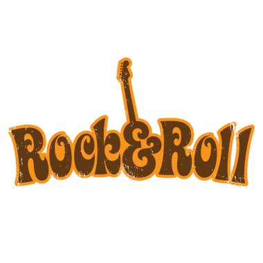 Rock and Roll vintage shirt design clipart