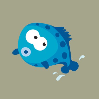 Jumping Blue Fish clipart