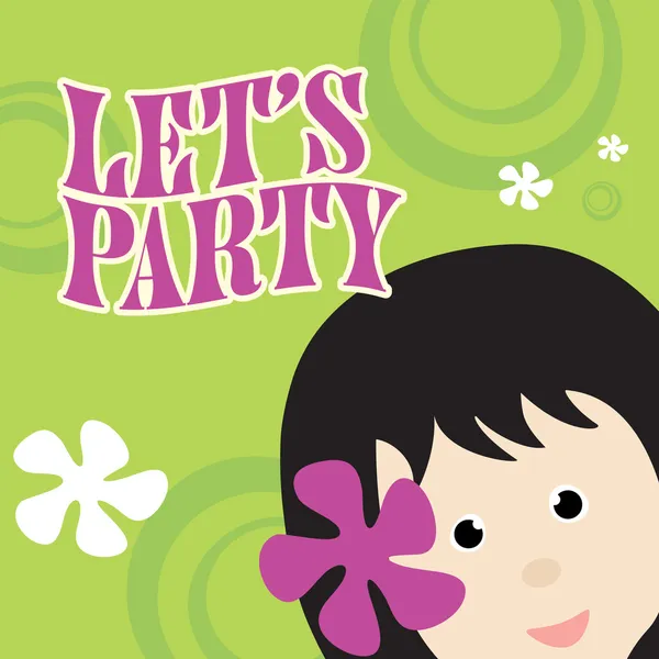 Party Invitation w/ kid — Stock Vector