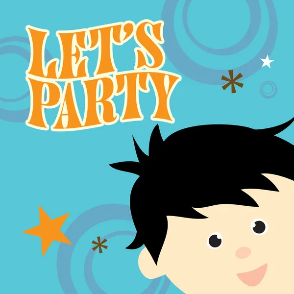 Convite do partido w / kid — Vetor de Stock