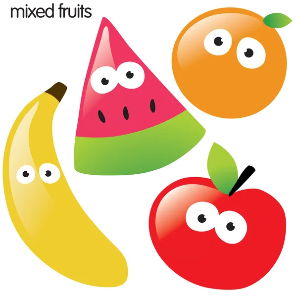 Conjunto de frutas aisladas — Vector de stock