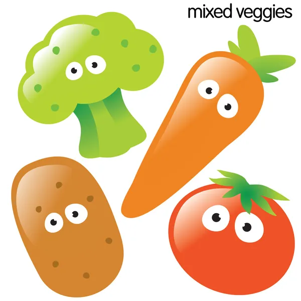 Set di verdure isolate — Vettoriale Stock
