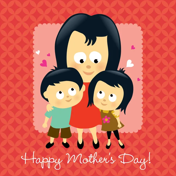Boldog anyák napja ázsiai — Stock Vector