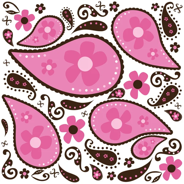 การออกแบบ Paisley สีชมพู — ภาพเวกเตอร์สต็อก
