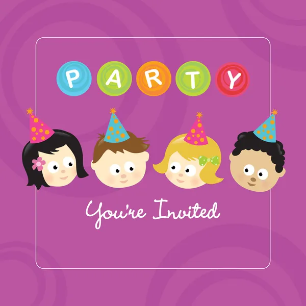 Invito per bambini festa — Vettoriale Stock