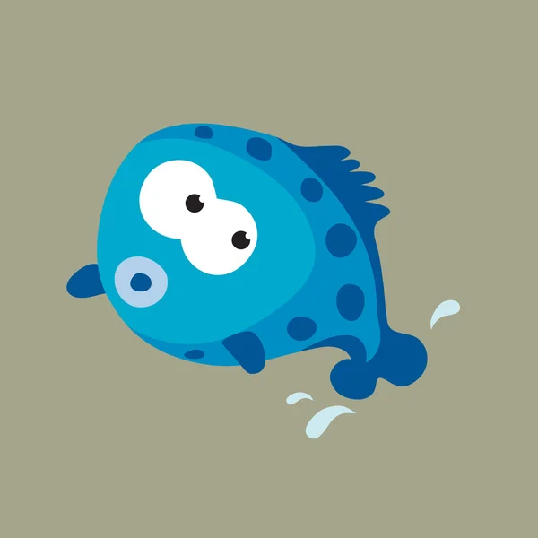 Jumping Blue Fish — Stock Vector