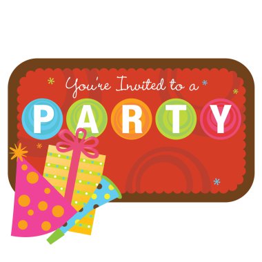 Party items with sign clipart