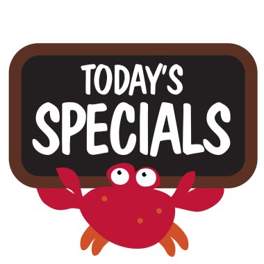 Isolated crab holding sign clipart