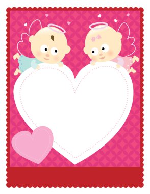 Valentine flyer w/ angels clipart