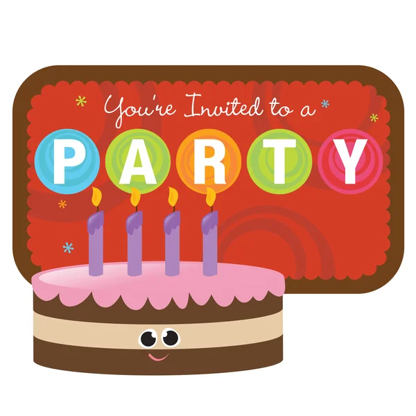 Birthday cake with sign — Stock Vector