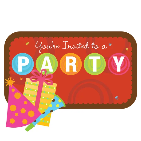 Party items with sign — Stock Vector