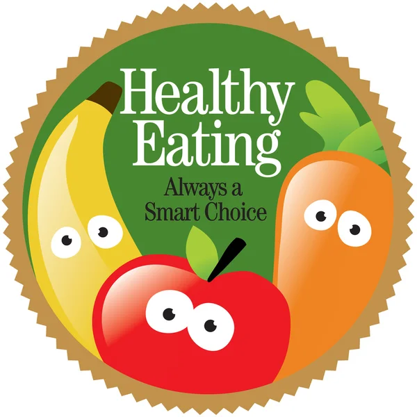 Healthy Eating Label — Stock Vector