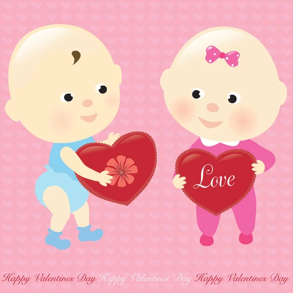 Bébés Saint Valentin — Image vectorielle