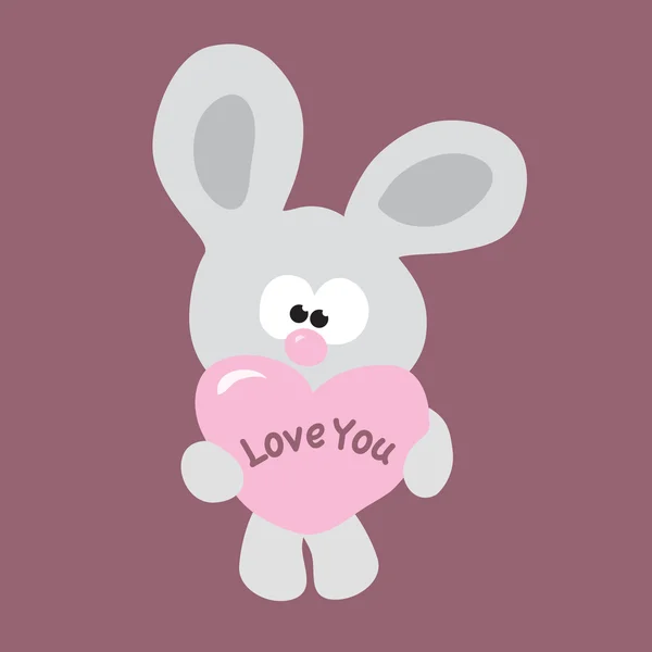 情人节的小兔子 — 图库矢量图片