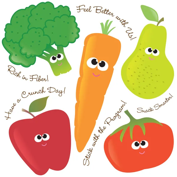 Frutas e produtos hortícolas mistos 2 — Vetor de Stock