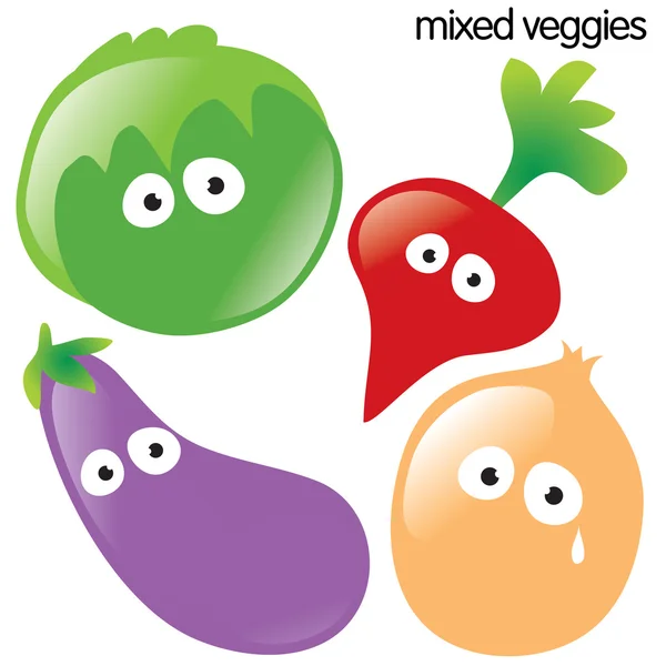 Conjunto de verduras aisladas 2 — Vector de stock