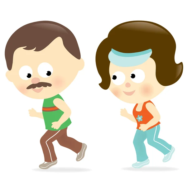 Jogging en couple — Image vectorielle