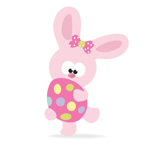 Easter bunny holding an egg — Stock Vector