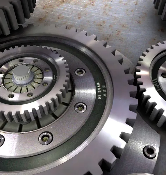 Stahlgetriebe in einem einzigen Mechanismus — Stockfoto