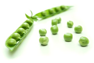 Green pea pod and seeds clipart