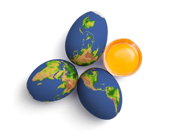 Země světa vejce — Stock fotografie