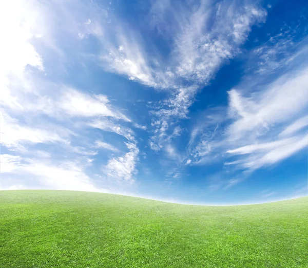 Enkel böjd blå och grön horisont — Stockfoto