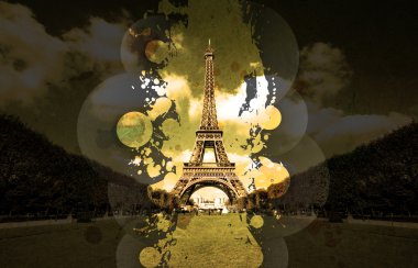 Vinyl splatter Eiffel tower clipart